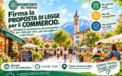 Firma la proposta di legge di Confesercenti per il commercio: raccolta firme a Trento.